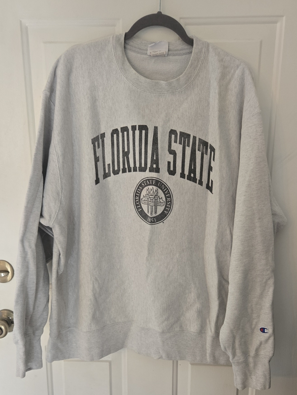 Champion Light Gray Florida State University Crewneck Sweatshirt
